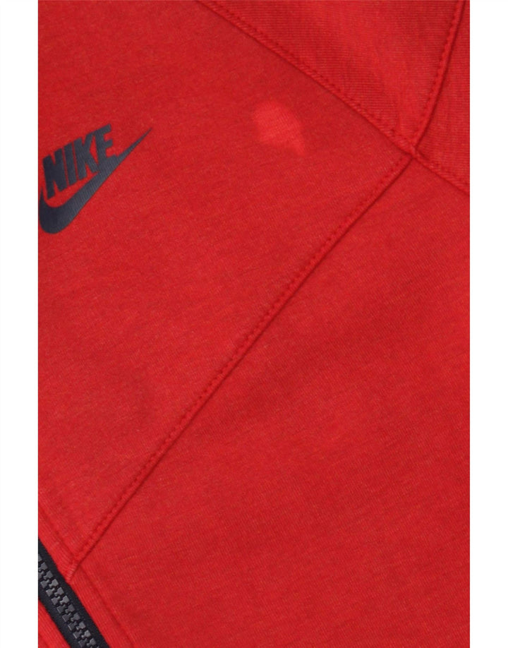 Felpa con cappuccio e zip Nike da uomo piccola in cotone rosso