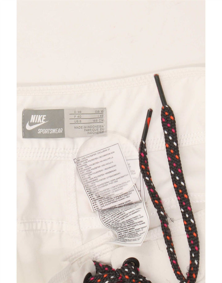 Pantaloncini sportivi da donna Nike UK 10 piccoli poliestere bianco