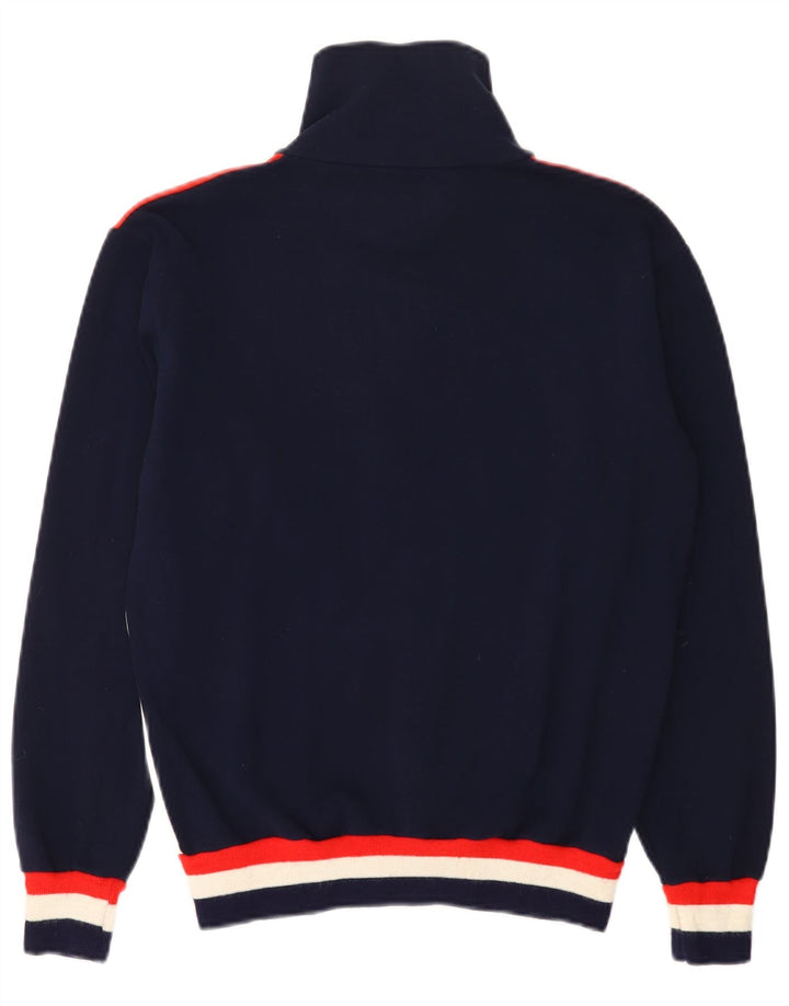GRIFONI Felpa da Uomo con Zip Collo Maglione IT 48 Small Blu Navy Colourblock