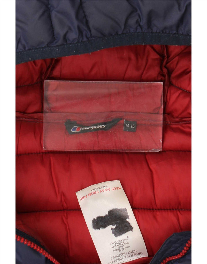Giacca imbottita con cappuccio Berghaus per ragazzi 14-15 anni in poliestere blu navy