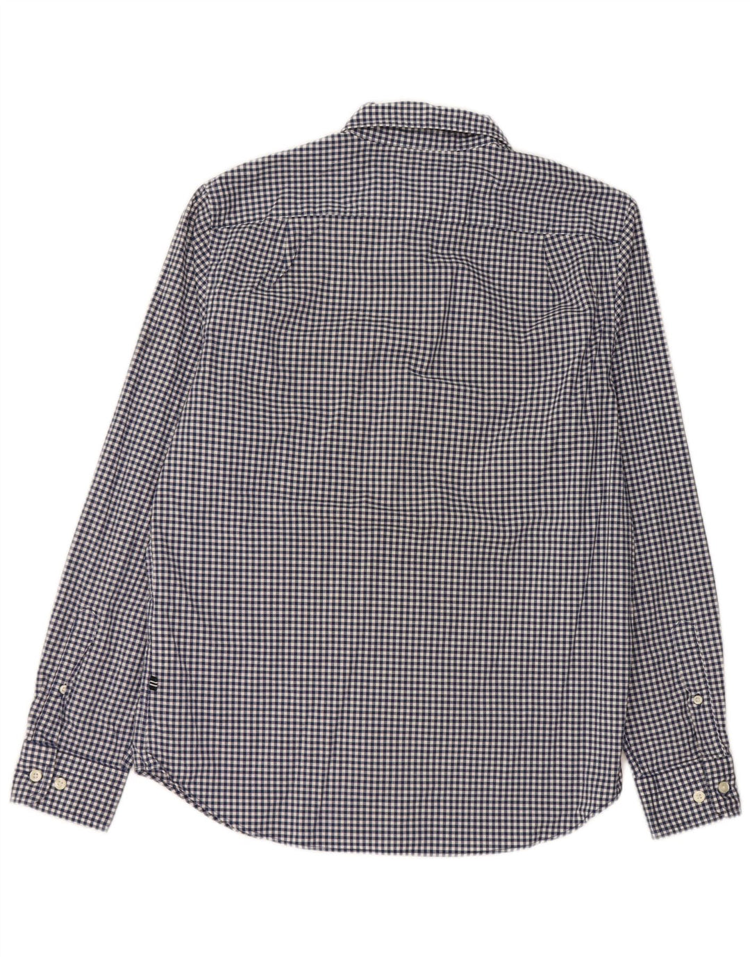 Camicia Nautica da uomo elasticizzata dal taglio classico, piccola in cotone a quadretti blu navy