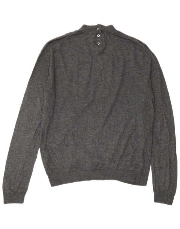 Maglione maglione collo alto da donna Zara UK 14 Modale grigio medio