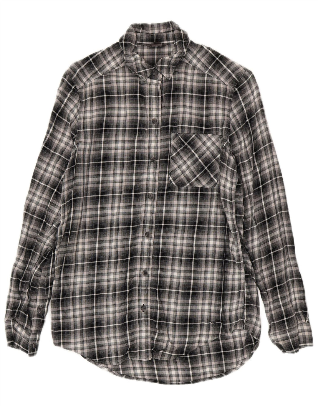 Camicia di flanella da donna EDDIE BAUER UK 6 XS Rayon a quadri nero