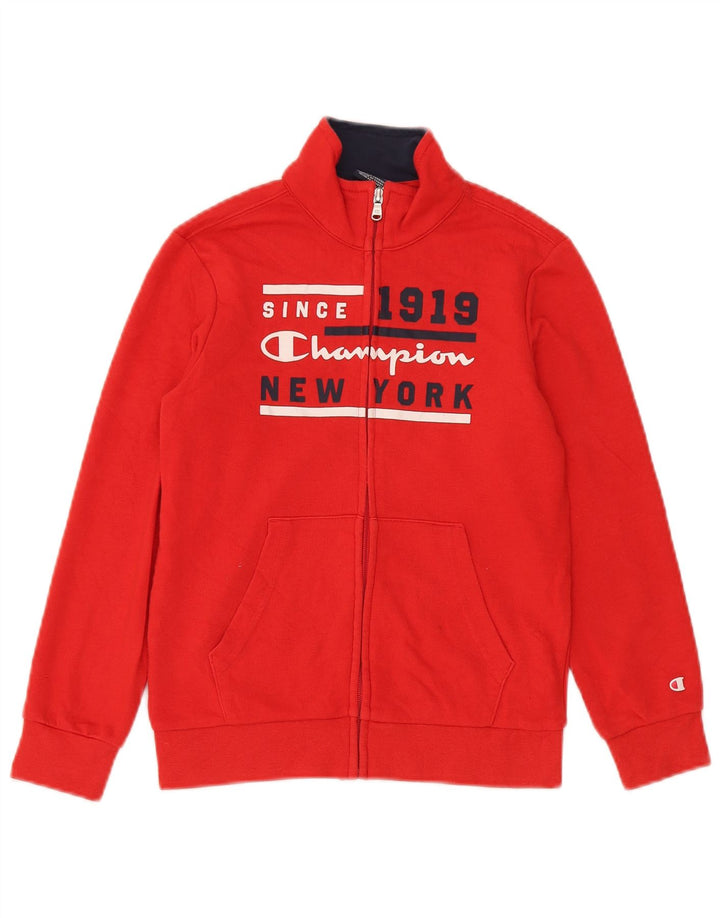 Giacca da tuta grafica Champion da ragazzo 9-10 anni in cotone rosso medio