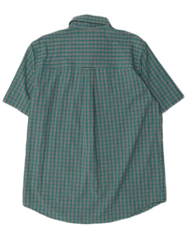 Camicia a maniche corte da uomo Chaps in cotone a quadretti verde medio