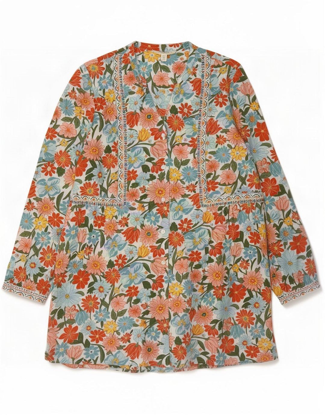 Abito a tunica da donna Seasalt Cornwall UK 14 Grande floreale multicolore