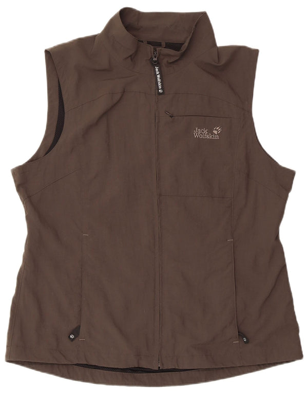 JACK WOLFSKIN Giacca da tuta senza maniche da donna UK 18/20 XL Grigio