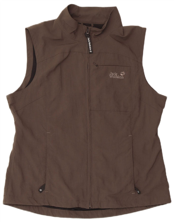 JACK WOLFSKIN Giacca da tuta senza maniche da donna UK 18/20 XL Grigio