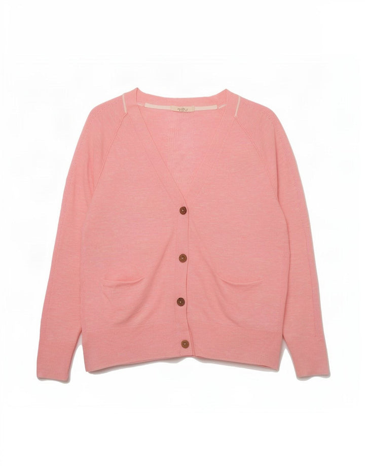 Maglione cardigan da donna White Stuff UK 16 Lino rosa grande