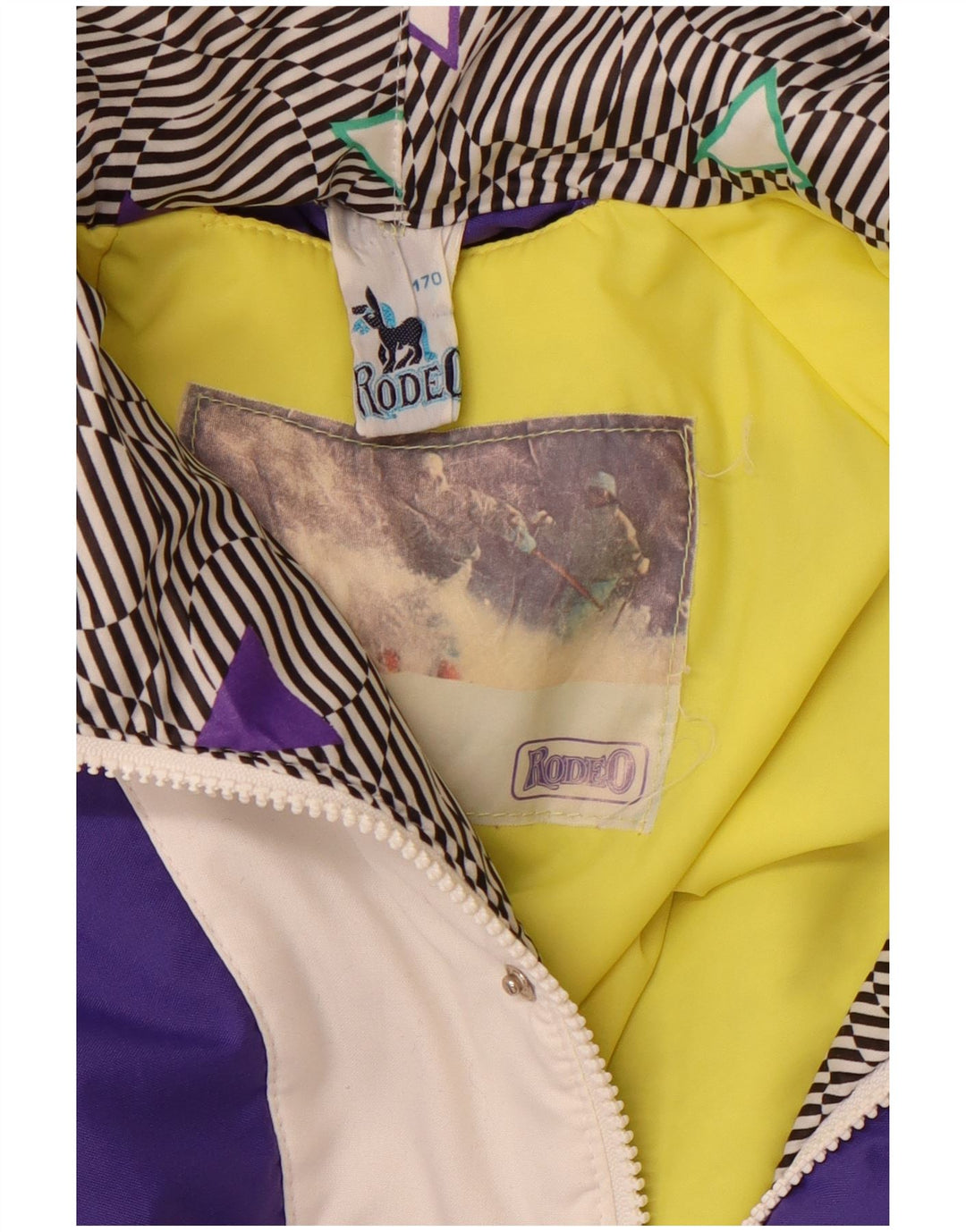 Giacca da sci pullover con cappuccio da uomo RODEO UK 40 Large Purple Colourblock