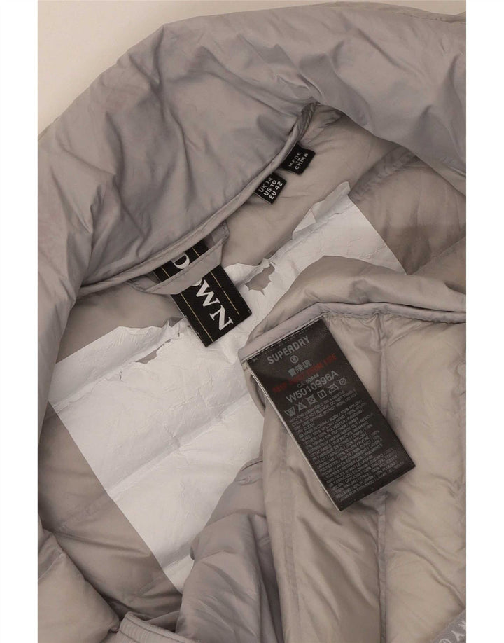 Giacca imbottita da donna Superdry UK 14 Large Grey Nylon