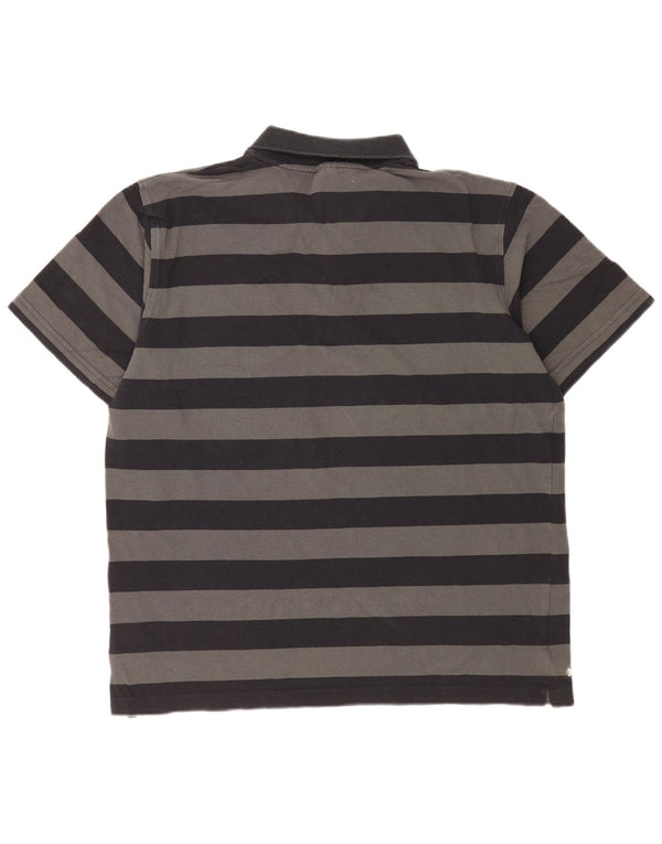 Polo Reebok da uomo XL in cotone a righe grigie