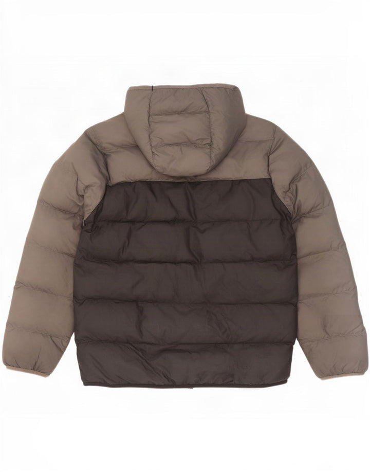 Giacca imbottita con cappuccio Adidas da ragazzo 15-16 anni in poliestere color block grigio