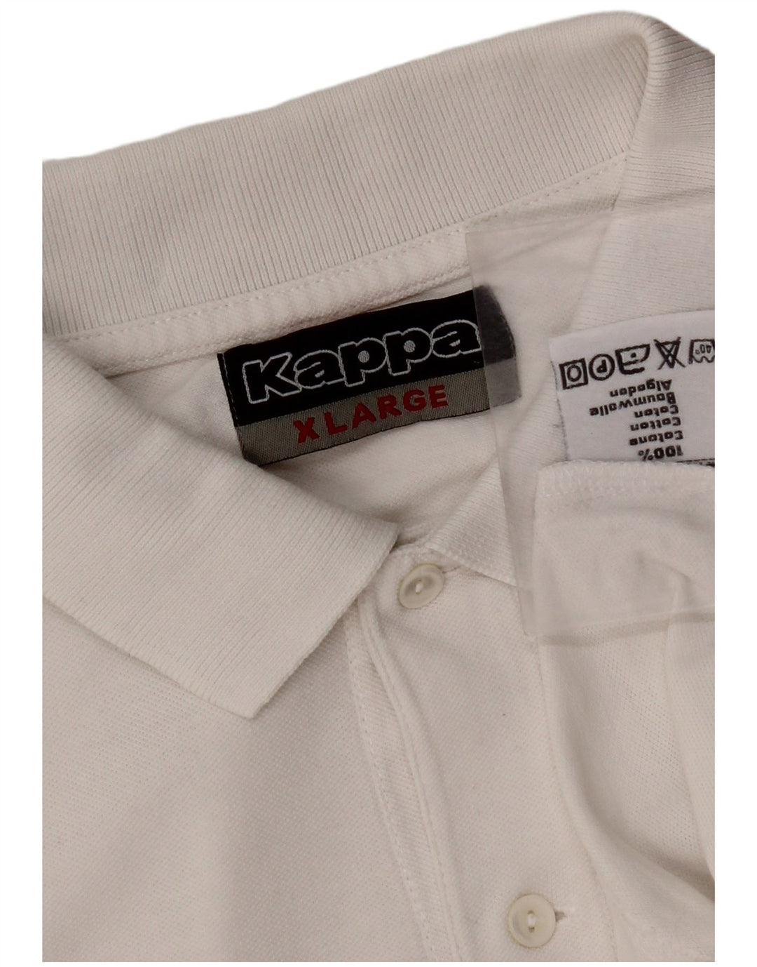 Polo KAPPA da uomo XL in cotone bianco