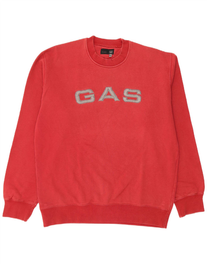 Felpa grafica da uomo Gas Maglione 2XL Cotone rosso