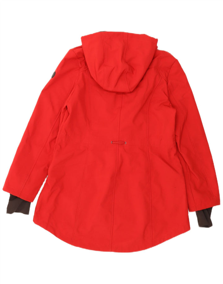 Giacca antipioggia da donna con vestibilità regolare con cappuccio French Connection UK 14 Large Rossa