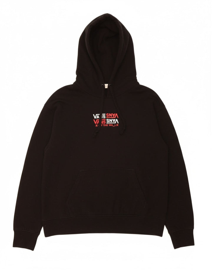 VANS Mens Graphic Hoodie Jumper Small Black Geometric Cotton