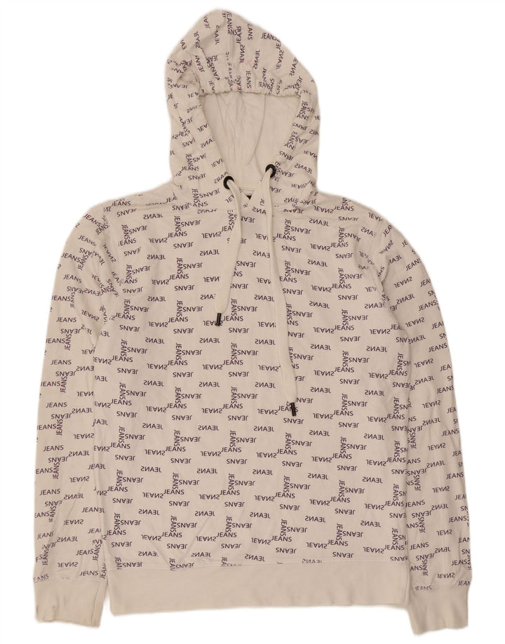 Maglione con cappuccio grafico da uomo Jack & Jones in cotone bianco medio