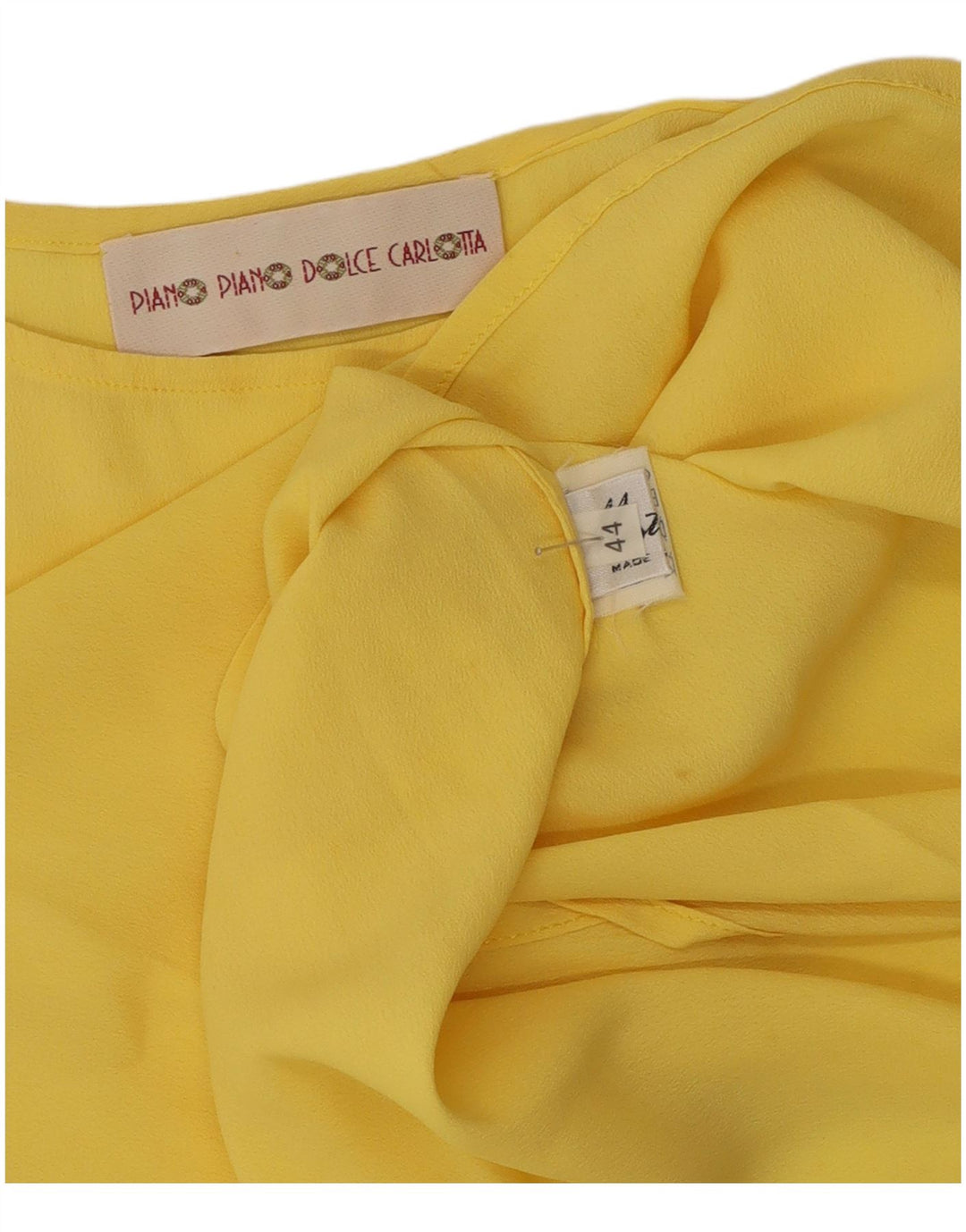 Canottiera vintage da donna IT 44 acetato giallo medio