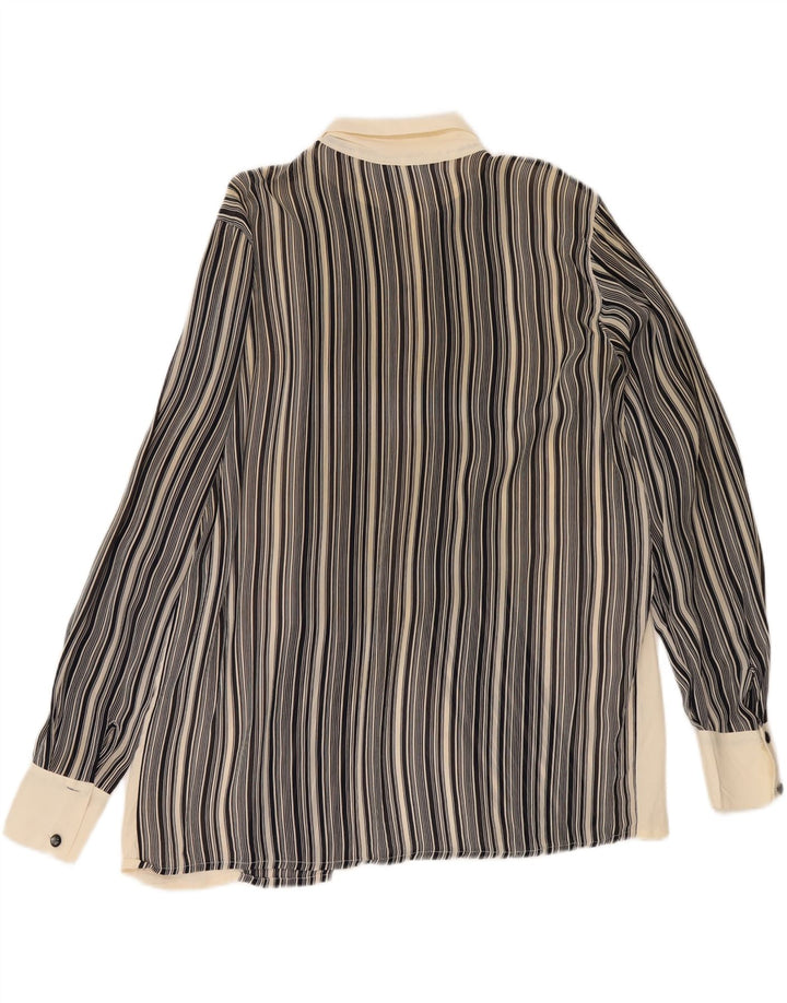 VINTAGE Womens Shirt IT 48 XL White Striped Vintage Vintage and Second-Hand Vintage from Messina Hembry 