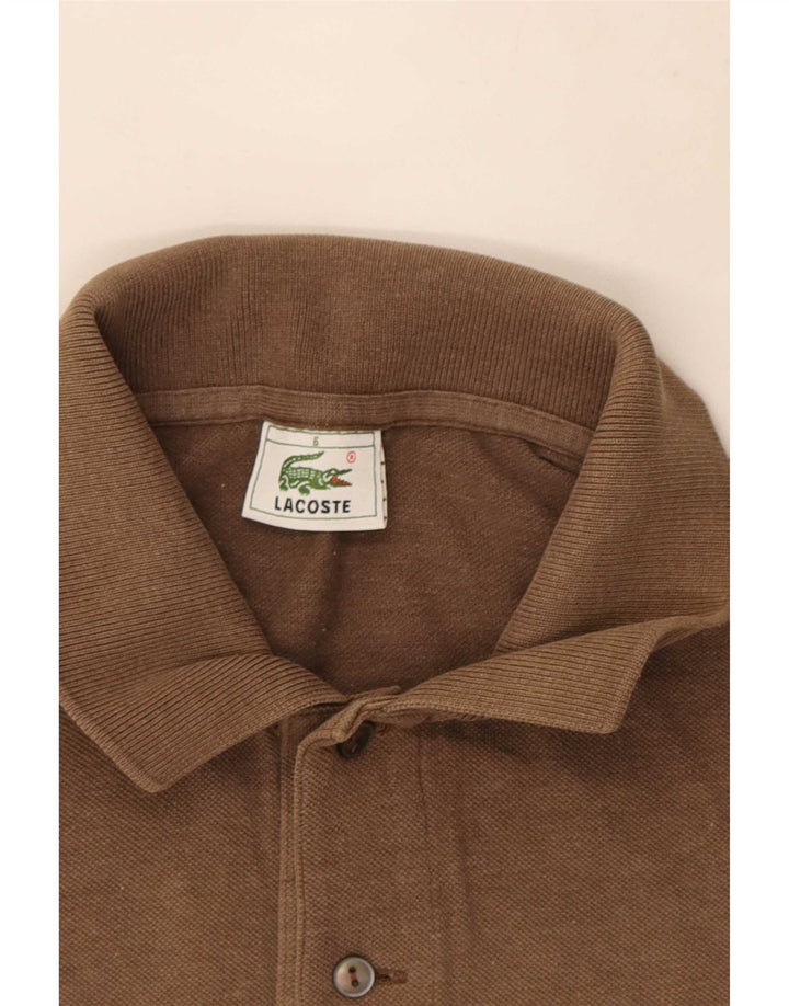 Polo da uomo Lacoste taglia 6 XL in cotone marrone