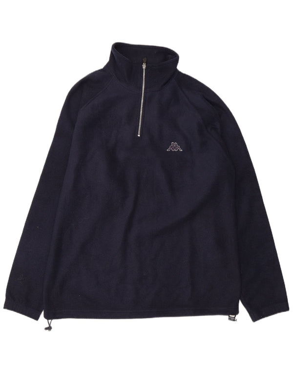 Maglione in pile da uomo KAPPA con zip e collo medio in poliestere blu navy