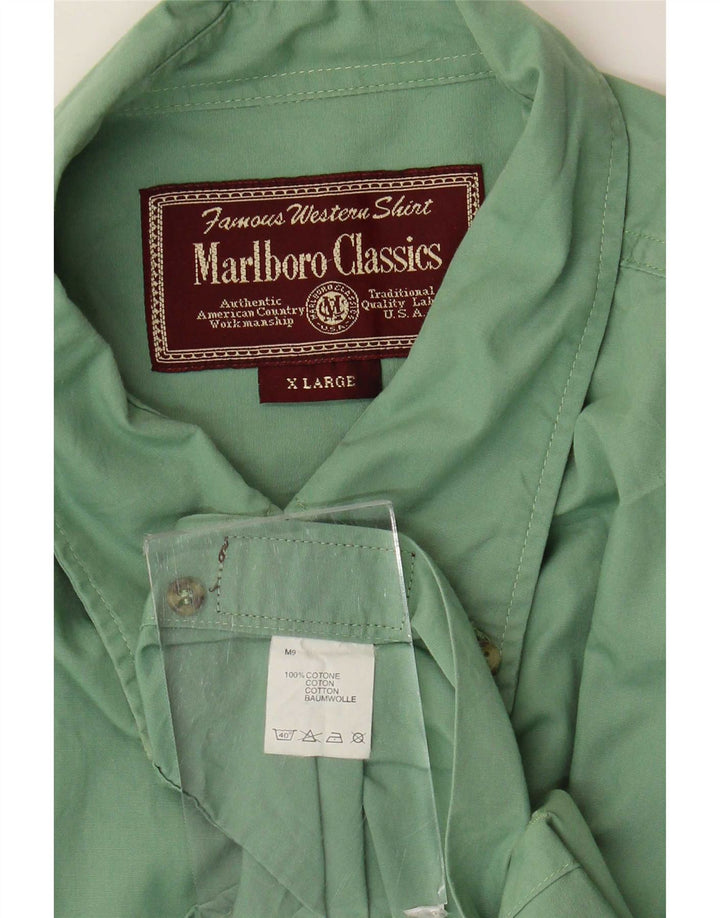 Camicia da uomo Marlboro Classics XL in cotone verde