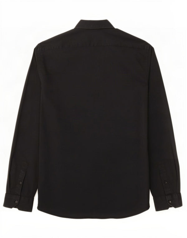 Zara Mens Super Slim Fit Shirt Large Black Cotton