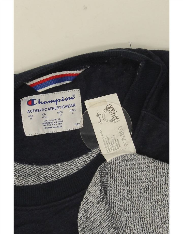 CHAMPION Felpa con grafica da uomo Maglione medio in cotone blu navy