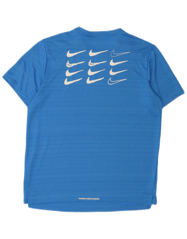 T-shirt grafica da uomo Nike Dri Fit Top grande gessato blu