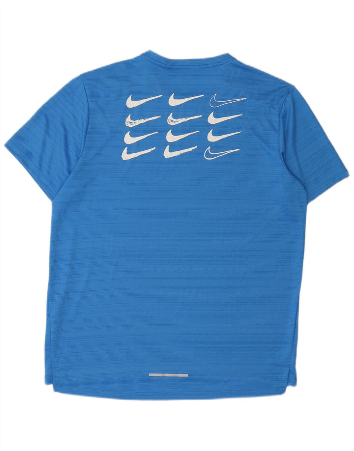 T-shirt grafica da uomo Nike Dri Fit Top grande gessato blu