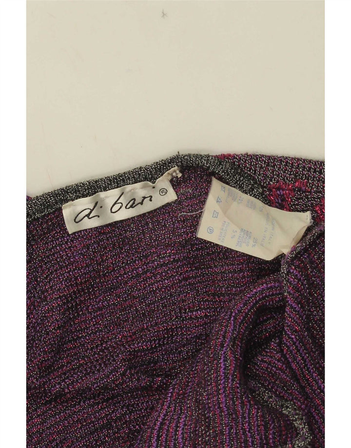 Maglione cardigan da donna con motivo astratto Di Bari IT 40 piccolo viola