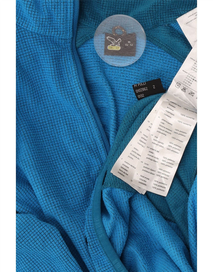 Maglione in pile con zip da uomo SALEWA EU 52 XL Poliestere color block blu