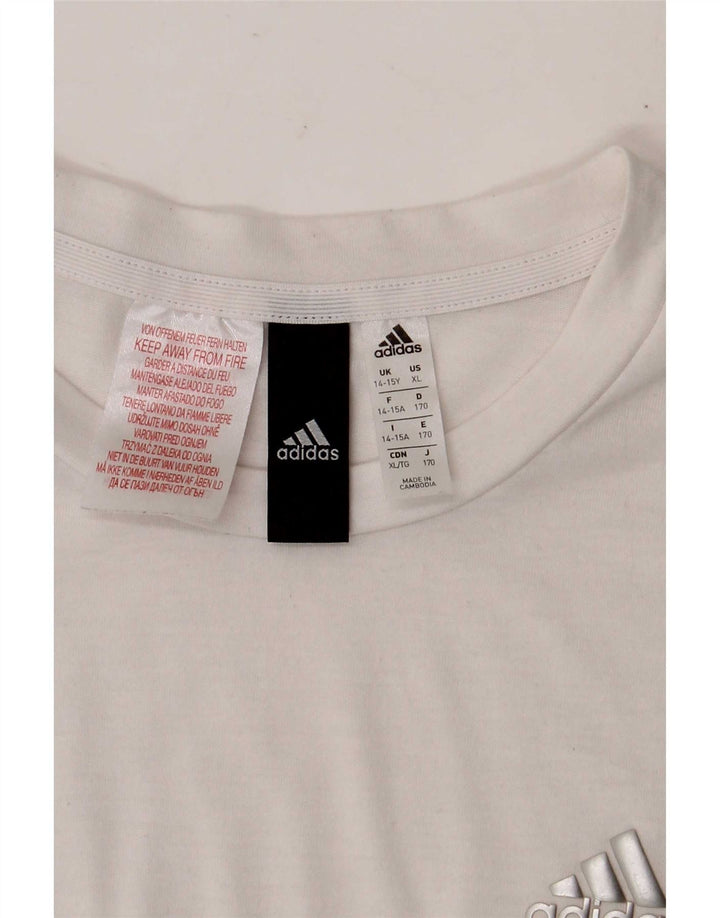 Maglietta Adidas Bambina Top 14-15 Anni Poliestere Bianca