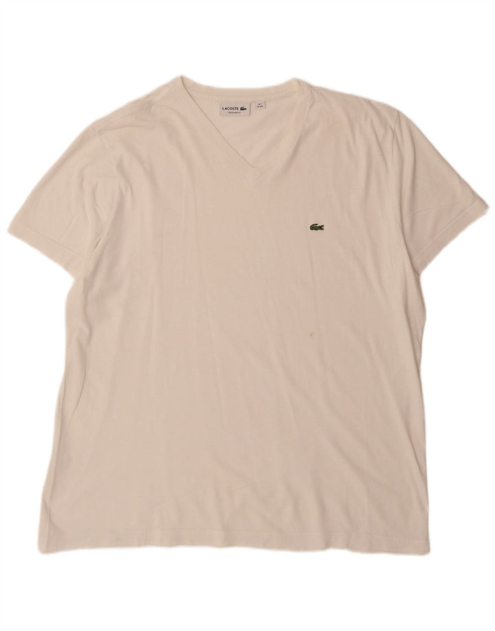 T-shirt Lacoste da uomo vestibilità regolare taglia superiore 7 2XL cotone bianco