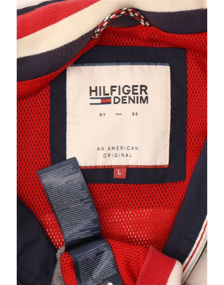 Giubbotto bomber da uomo Tommy Hilfiger UK 40 grande cotone color block blu navy
