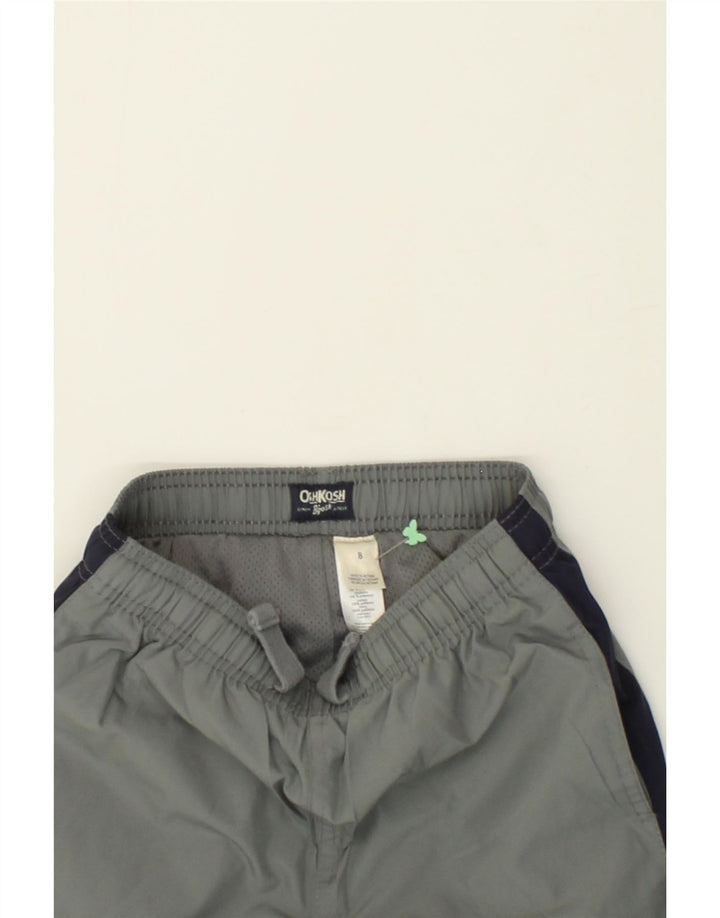 OSH KOSH Boys Tracksuit Trousers 7-8 Years Grey Colourblock Polyester Vintage Osh Kosh and Second-Hand Osh Kosh from Messina Hembry 