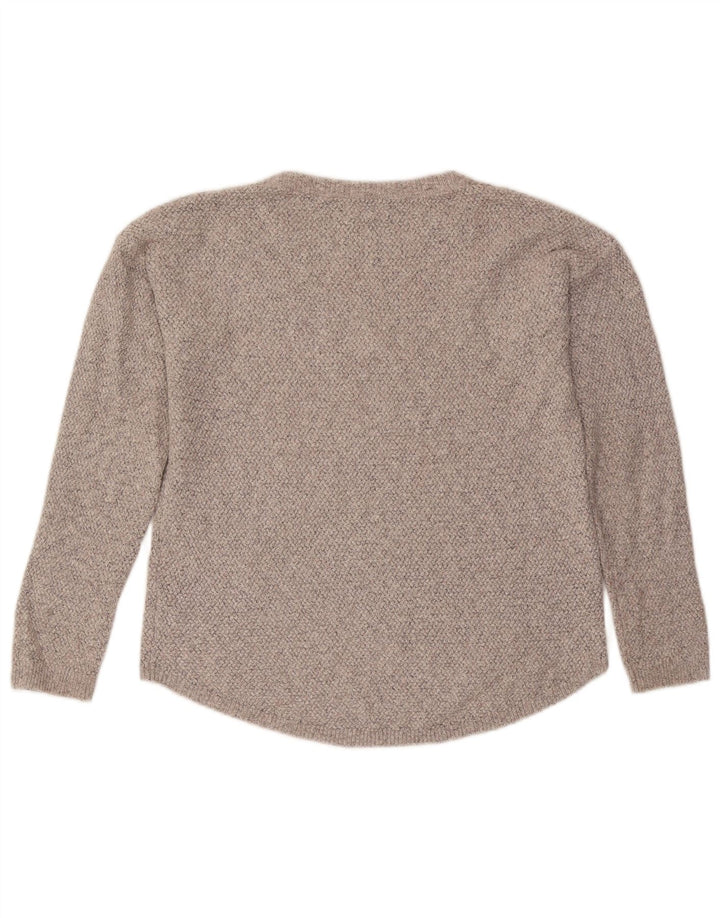 Maglione maglione oversize con scollo a barca da donna Fat Face UK 10 piccolo cotone grigio