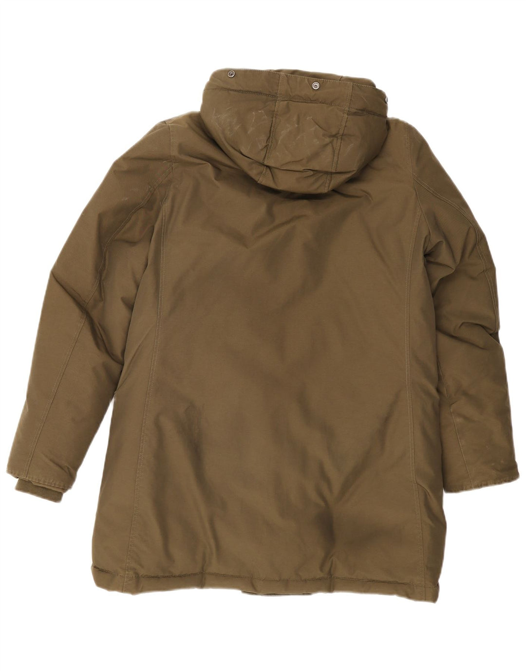 Cappotto imbottito con cappuccio da donna Woolrich UK 14 cotone kaki medio