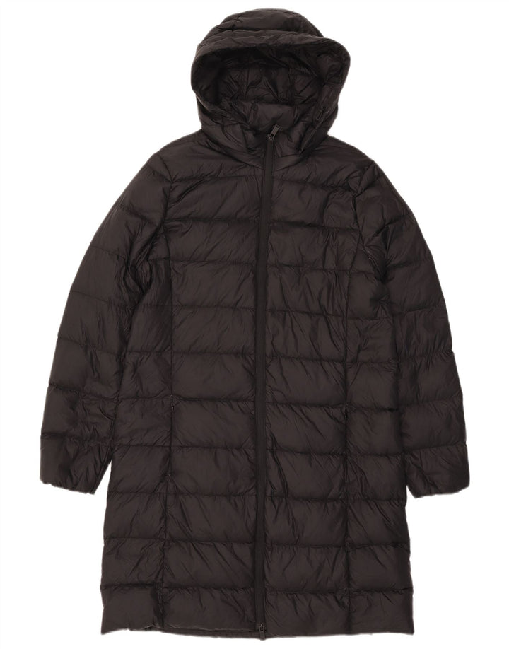 Cappotto imbottito con cappuccio da donna Marks & Spencer UK 12 medio nero in poliammide