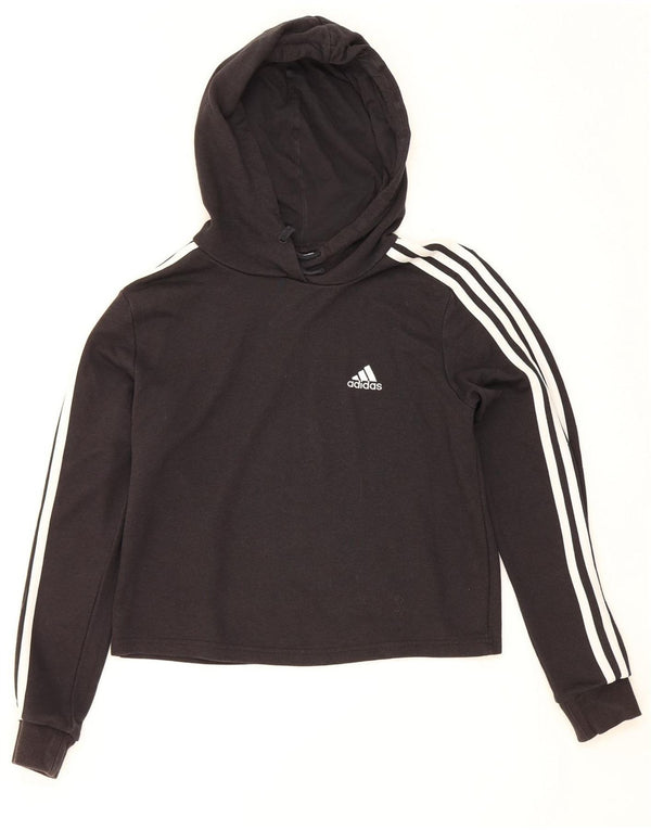 Maglione con cappuccio corto da donna Adidas UK 8/10 piccolo cotone nero