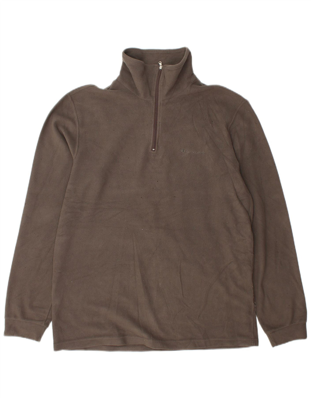 Maglione in pile Champion da uomo con zip e collo grande grigio