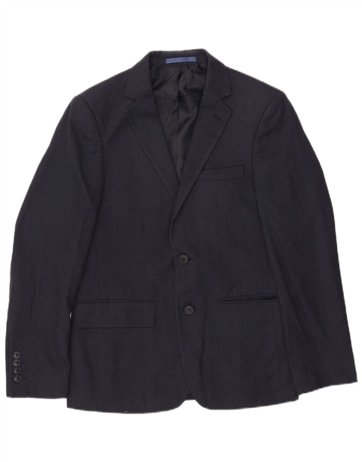 Giacca blazer slim fit a 2 bottoni Marks & Spencer da uomo UK 36 piccola blu navy