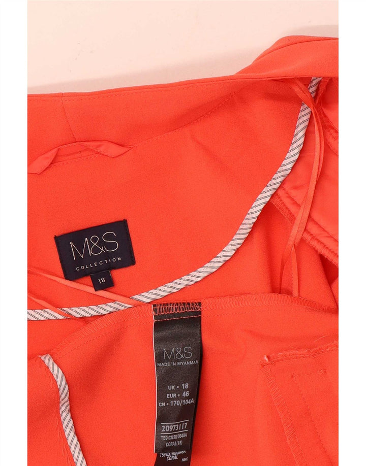 Giacca Open Blazer da donna Marks & Spencer UK 18 XL poliestere arancione