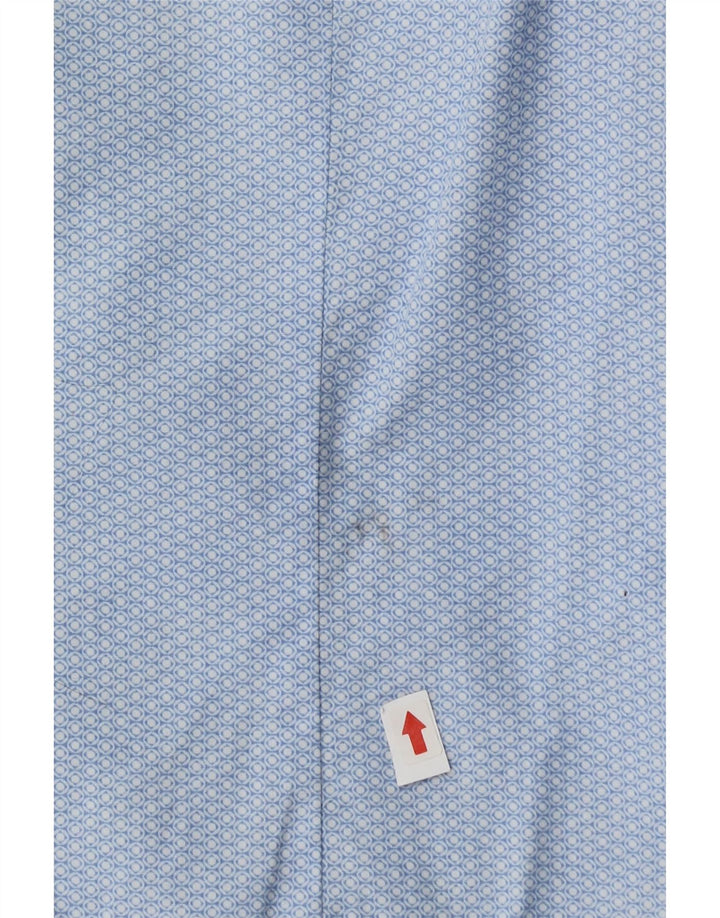 Camicia da uomo Massimo Dutti taglia 38 15 cotone geometrico blu medio