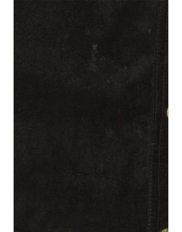 Gilet in pelle scamosciata da uomo Pionier 4XL Nero