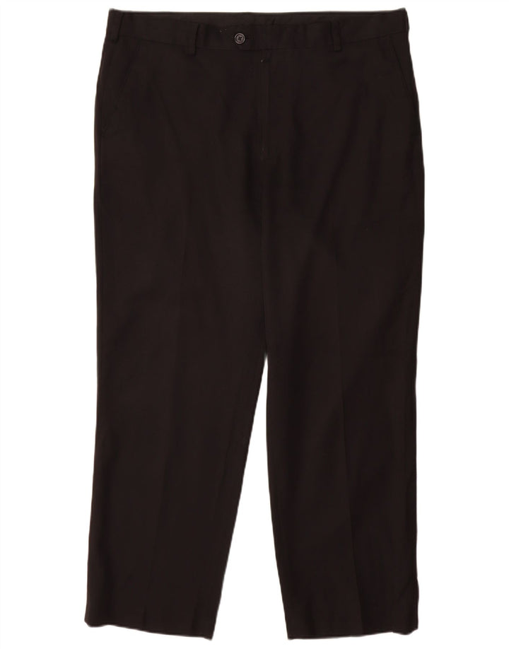 Pantaloni da abito dritti da uomo IZOD W36 L29 poliestere nero