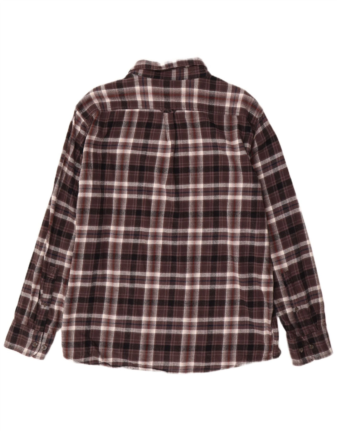 EDDIE BAUER Camicia da uomo in flanella a quadri XL in cotone a quadri marrone