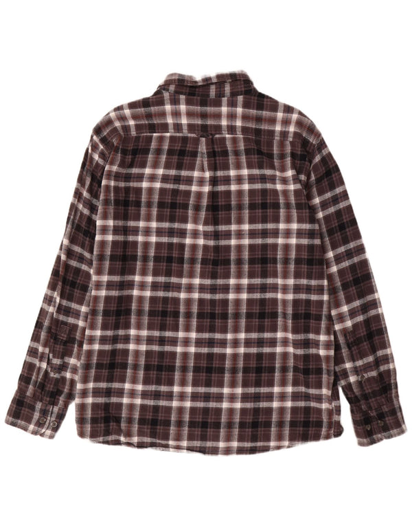 EDDIE BAUER Camicia da uomo in flanella a quadri XL in cotone a quadri marrone