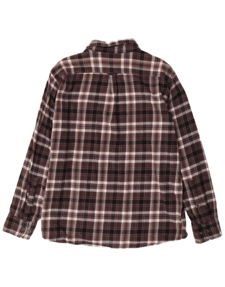 EDDIE BAUER Camicia da uomo in flanella a quadri XL in cotone a quadri marrone